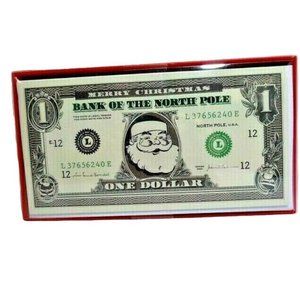 Merry Christmas Bank of the North Pole Money Cards Set of 15 Blank Holiday GIFT